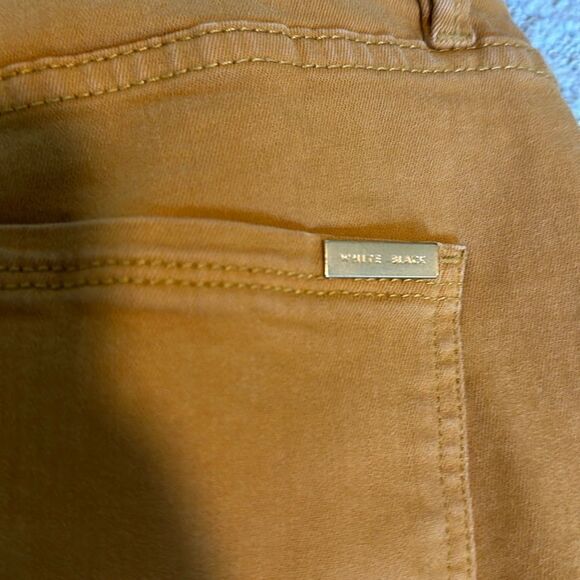 Sz 0P White House Black Market camel rust washed high rise skinny jeans - Picture 5 of 7